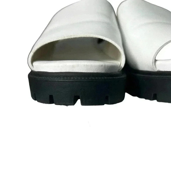 NORDSTROM BP Dionne Chunky Platform Slides Sandal - White, Black- Women size 8.5 - Picture 7 of 9